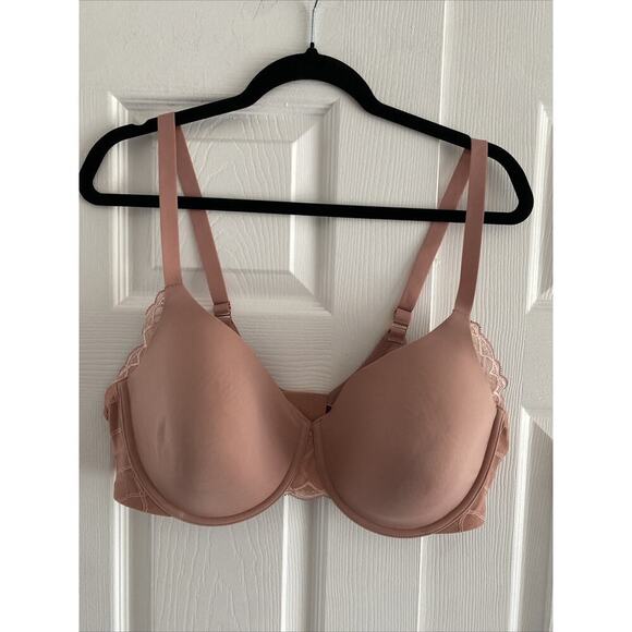 True Co Womens 40DD Pink Maybe Lace Underwire Tee Shirt Bra - Picture 1 of 8